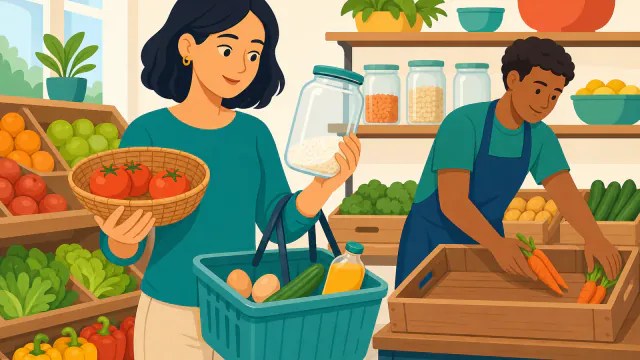 Artwork for the exercise “Shopping for Groceries”
